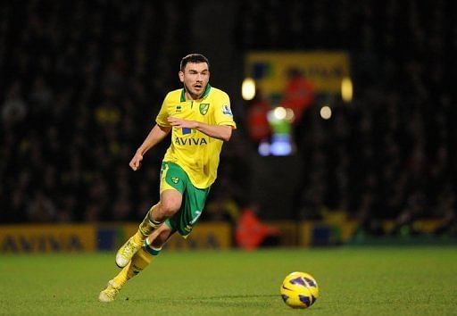 Norwich City's striker Robert Snodgrass runs with the ball at Carrow Road in Norwich, England on January 30, 2013